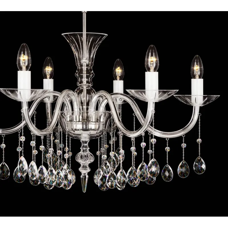 Candelabru Cristale, Sticla, Bohemia, E14, LB01040500658P505, Crystal
