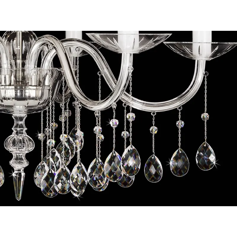 Candelabru Cristale, Sticla, Bohemia, E14, LB01040500658P505, Crystal