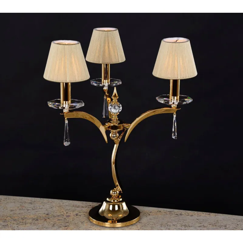 Veioza Cristale BRASS BEIGE, Bohemia, E14, LL010CH03S, Crystal