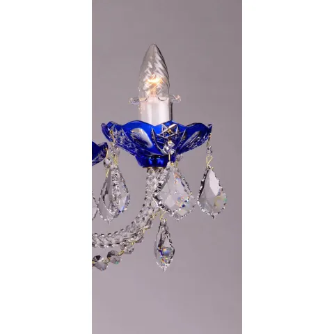 Candelabru Cristale, Bohemia, E14, LL010CH05-BLUE-SP, Crystal
