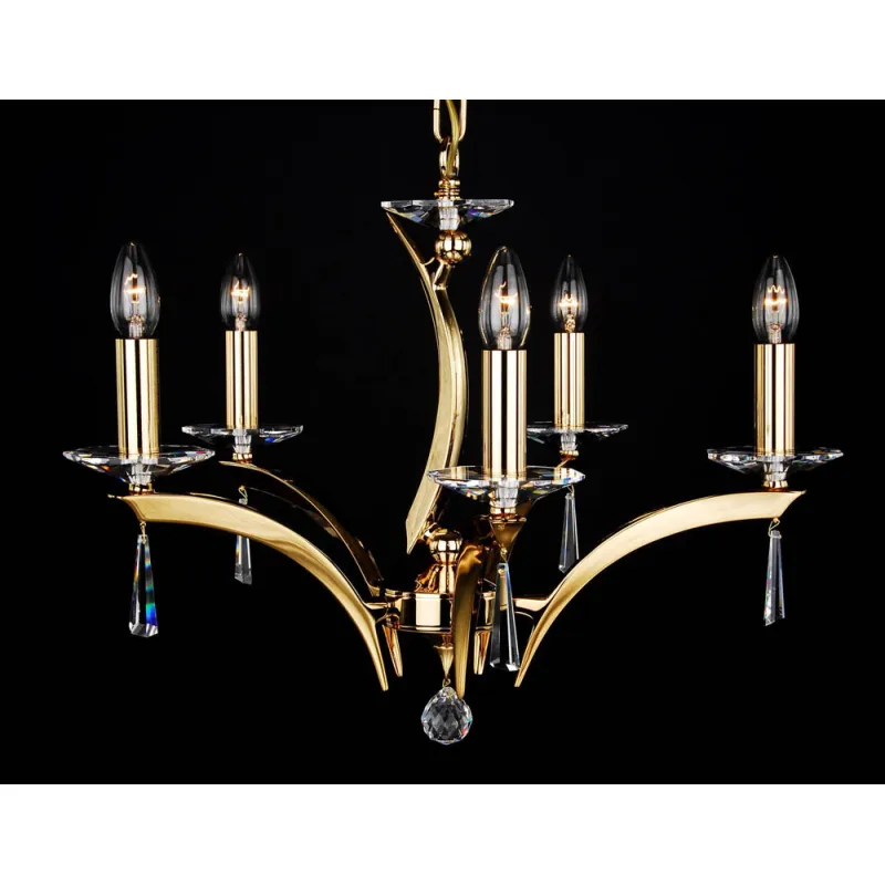 Candelabru Alama, Cristale, Bohemia, E14, LL010CH05, Crystal