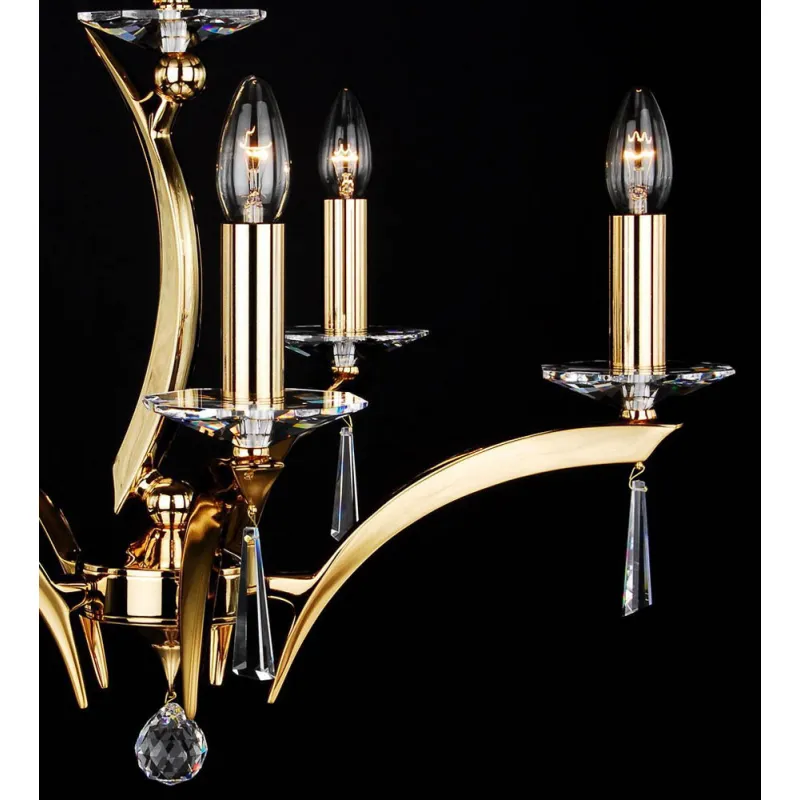 Candelabru Alama, Cristale, Bohemia, E14, LL010CH05, Crystal