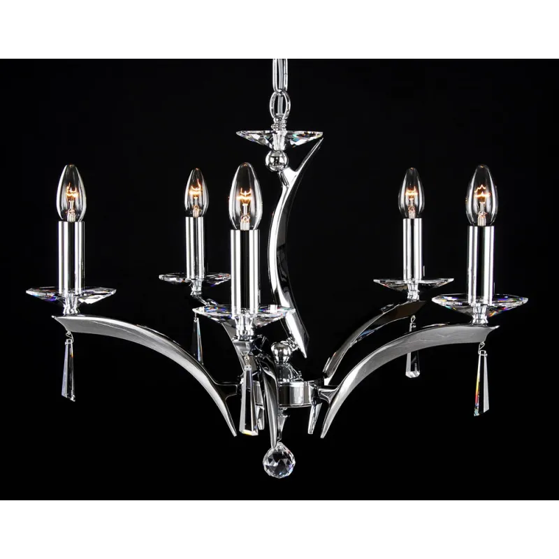 Candelabru Alama, Cristale, Bohemia, E14, LL010CH05, Crystal