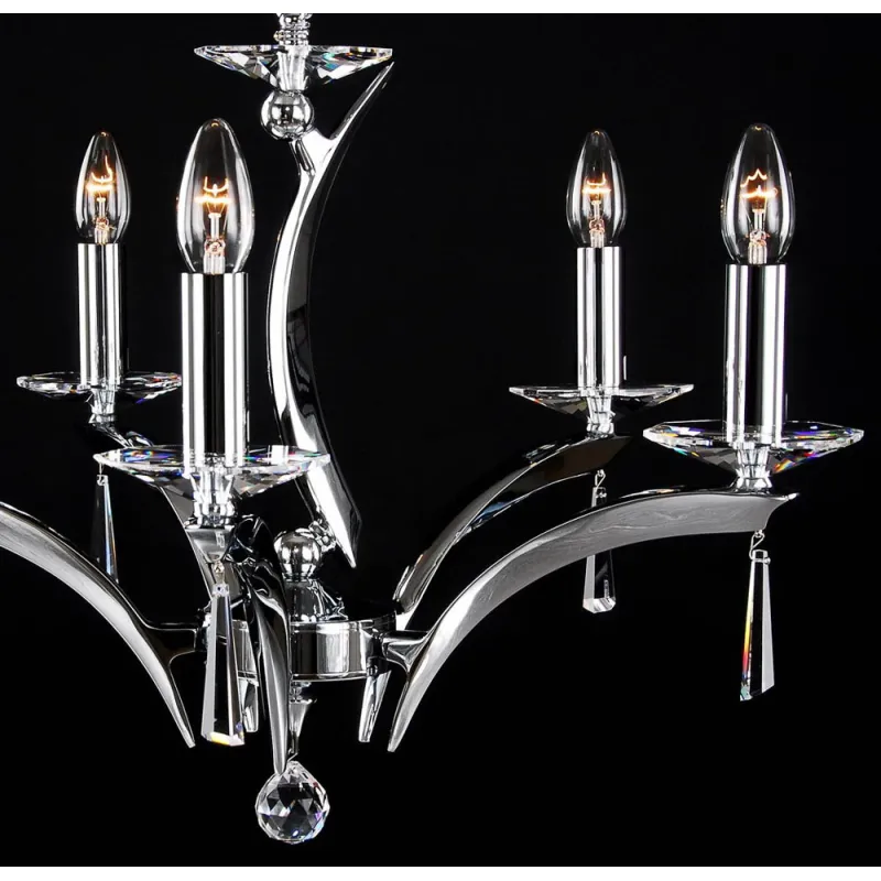 Candelabru Alama, Cristale, Bohemia, E14, LL010CH05, Crystal