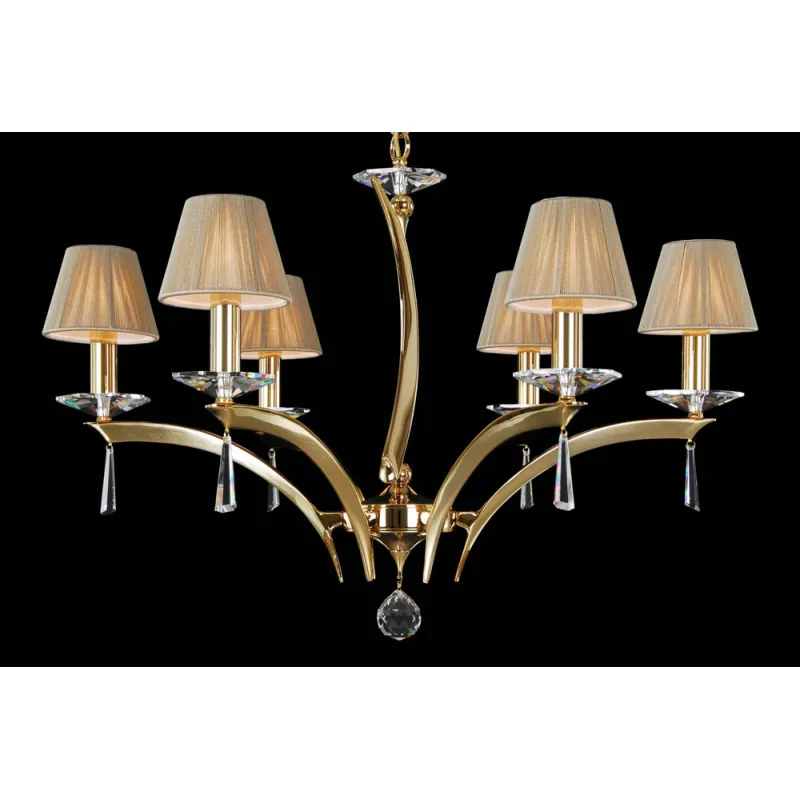 Candelabru Alama, Cristale, Bohemia, E14, LL010CH06Sirm, Crystal