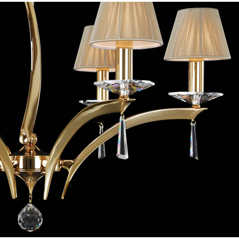Candelabru Alama, Cristale, Bohemia, E14, LL010CH06Sirm, Crystal