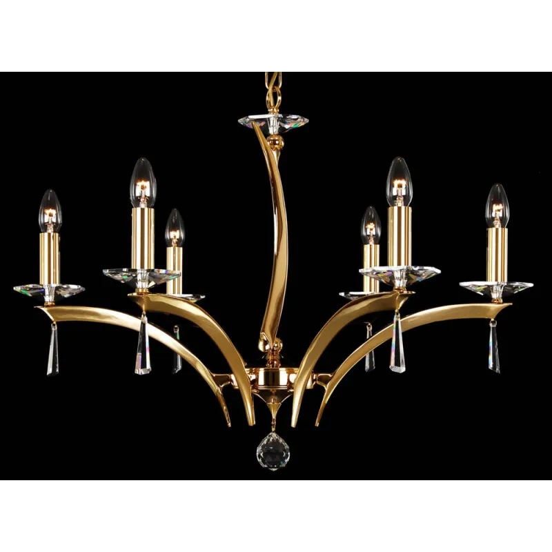 Candelabru Alama, Cristale, Bohemia, E14, LL010CH06, Crystal