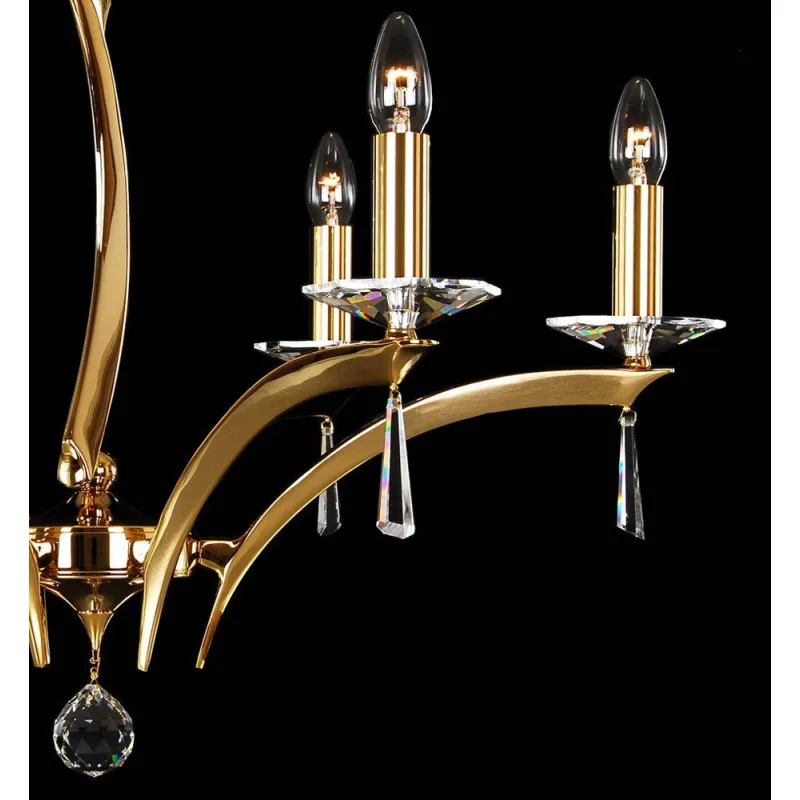 Candelabru Alama, Cristale, Bohemia, E14, LL010CH06, Crystal