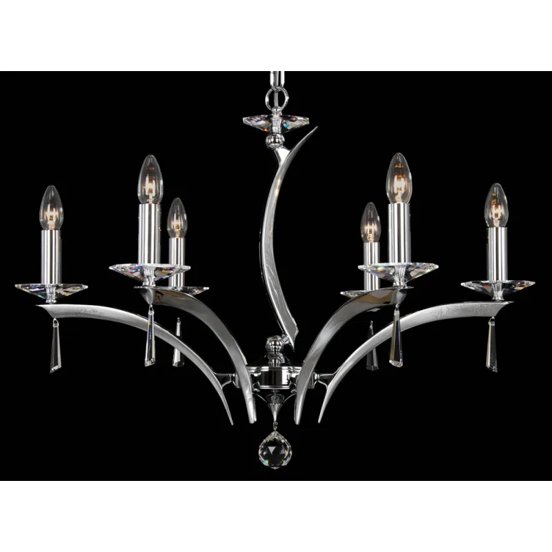 Candelabru Alama, Cristale, Bohemia, E14, LL010CH06, Crystal
