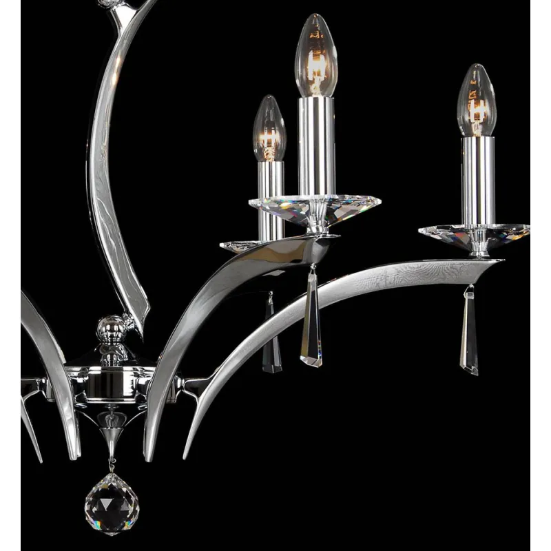 Candelabru Alama, Cristale, Bohemia, E14, LL010CH06, Crystal