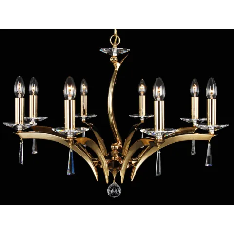 Candelabru Alama, Cristale, Bohemia, E14, LL010CH08, Crystal