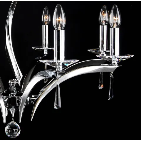 Candelabru Alama, Cristale, Bohemia, E14, LL010CH08, Crystal