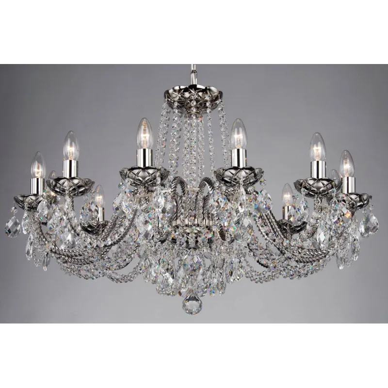 Candelabru Cristale, Bohemia, E14, LL010CH12-COATED-CRYSTAL-NBNS, Crystal