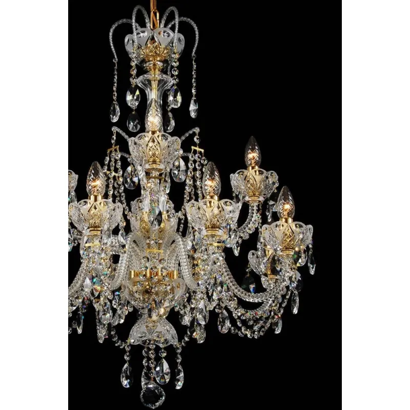 Candelabru Cristale, Sticla, Bohemia, E14, LL010CH12OLA, Crystal