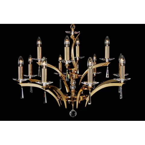Candelabru Alama, Cristale, Bohemia, E14, LL010CH12, Crystal