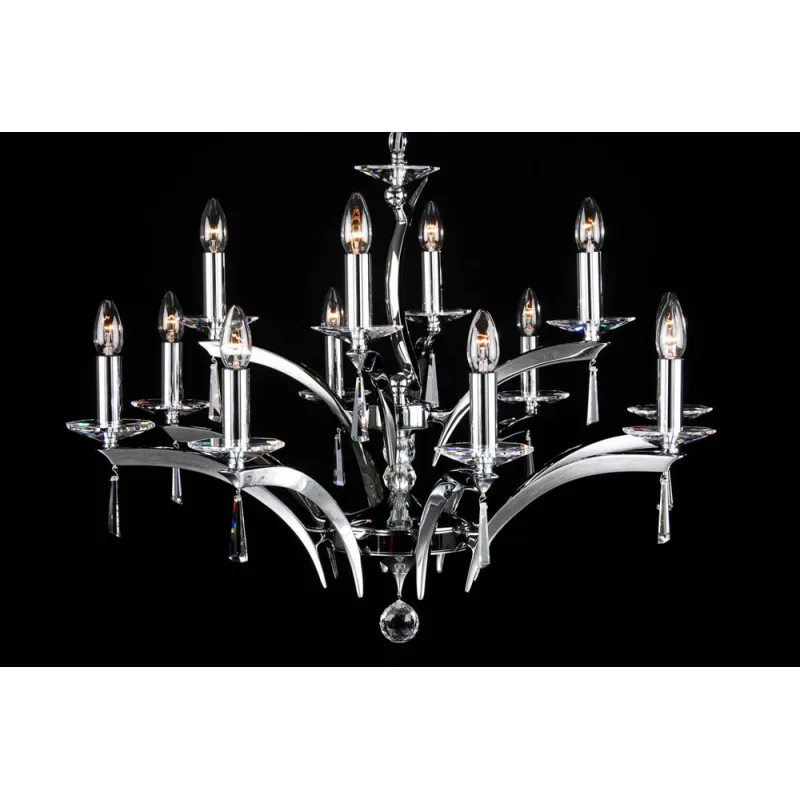 Candelabru Alama, Cristale, Bohemia, E14, LL010CH12, Crystal