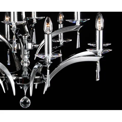 Candelabru Alama, Cristale, Bohemia, E14, LL010CH12, Crystal