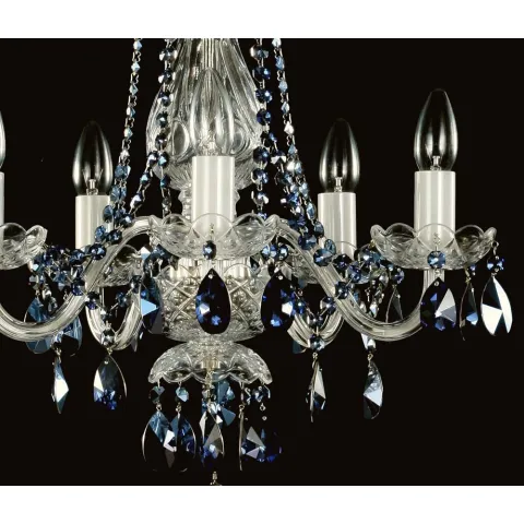 Candelabru Cristale, Colorat, Bohemia, E14, LW010102052101blue, Crystal