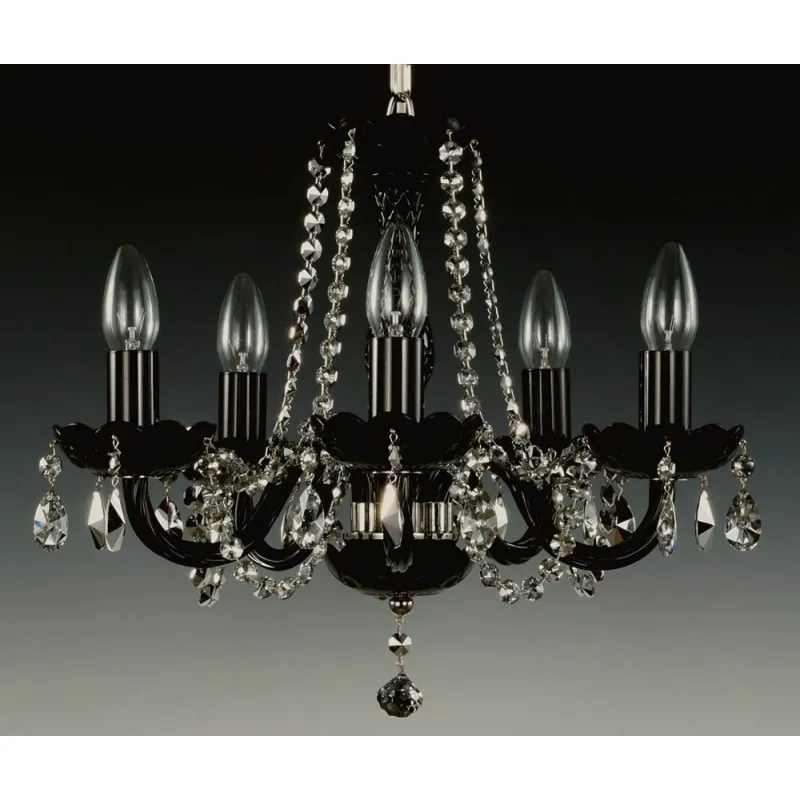 Candelabru Cristale, Colorat black, Bohemia, E14, LW010109052101, Crystal