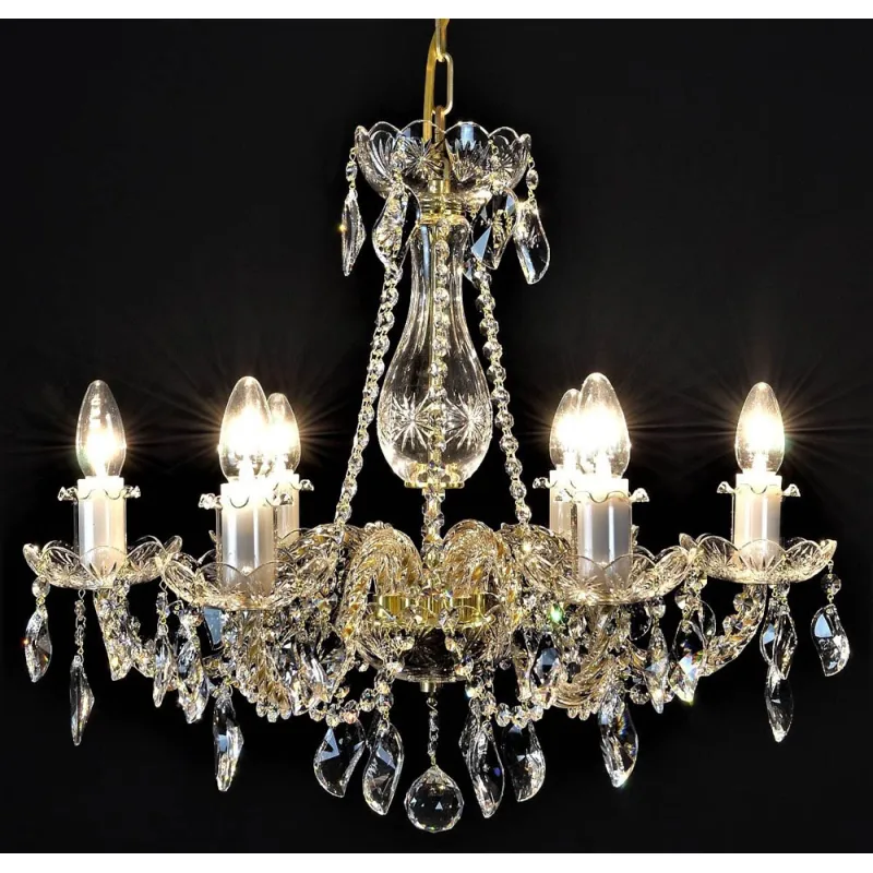 Candelabru Cristale, Sticla, Bohemia, E14, LW010142062100G, Crystal