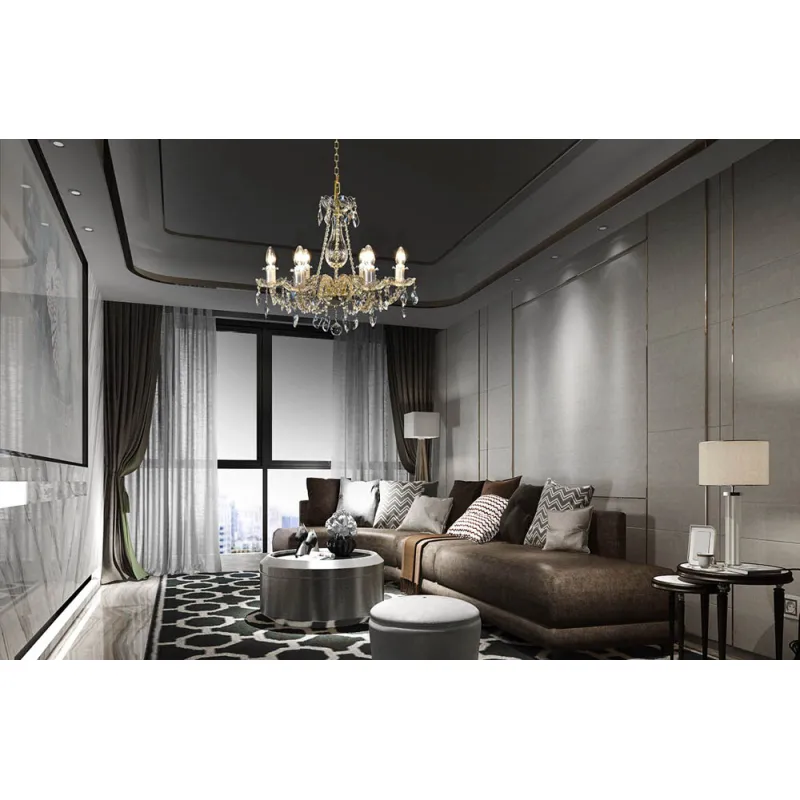 Candelabru Cristale, Sticla, Bohemia, E14, LW010142062100G, Crystal