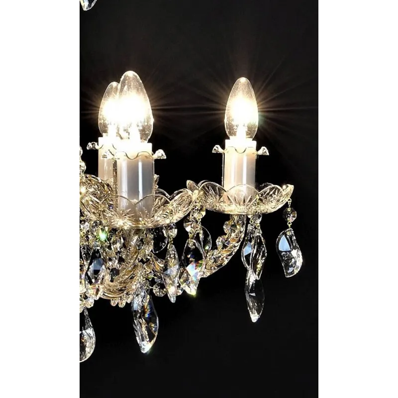 Candelabru Cristale, Sticla, Bohemia, E14, LW010142062100G, Crystal