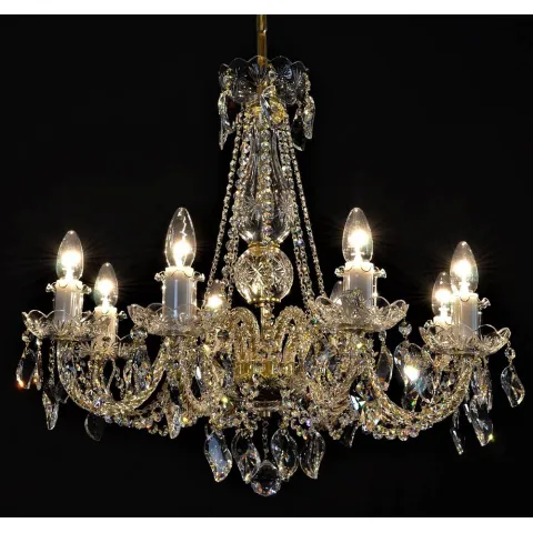 Candelabru Cristale, Sticla, Bohemia, E14, LW010142082100G, Crystal