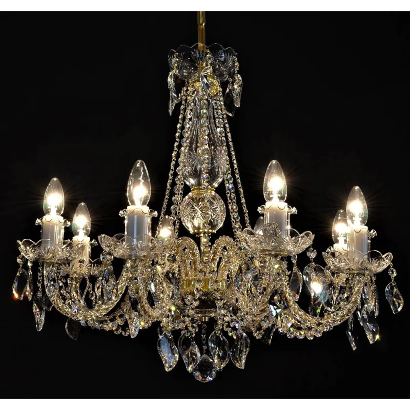 Candelabru Cristale, Sticla, Bohemia, E14, LW010142082100G, Crystal