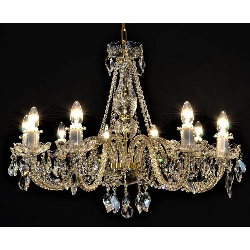Candelabru Cristale, Sticla, Bohemia, E14, LW010142102100G, Crystal