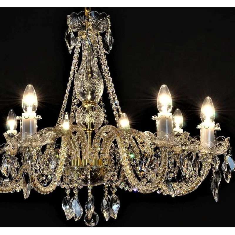 Candelabru Cristale, Sticla, Bohemia, E14, LW010142102100G, Crystal