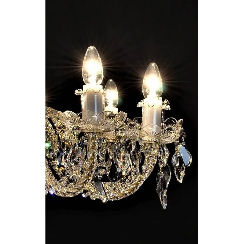 Candelabru Cristale, Sticla, Bohemia, E14, LW010142102100G, Crystal