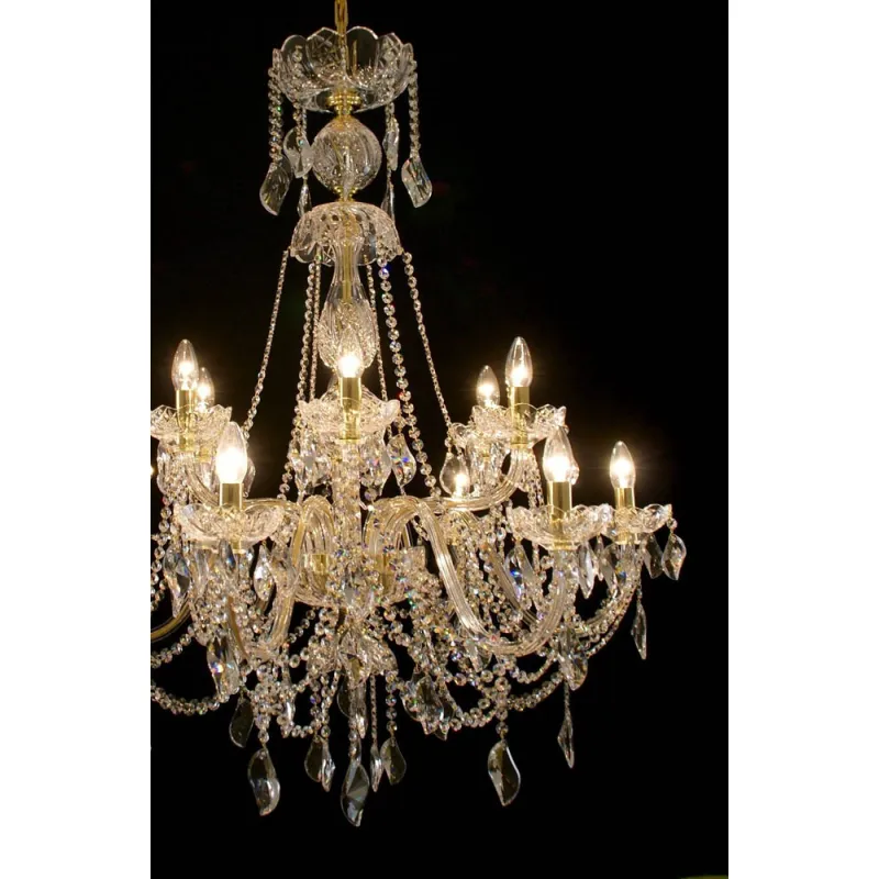 Candelabru Cristale, Sticla, Bohemia, E14, LW010146122100G, Crystal