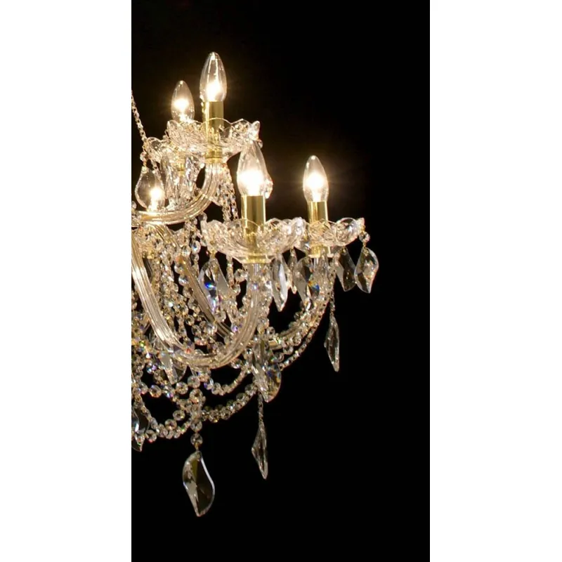 Candelabru Cristale, Sticla, Bohemia, E14, LW010146122100G, Crystal
