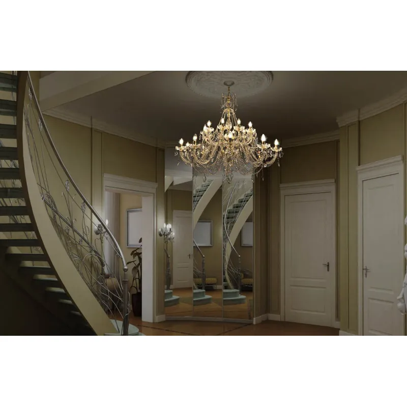 Candelabru Cristale, Sticla, Bohemia, E14, LW010146202100G, Crystal