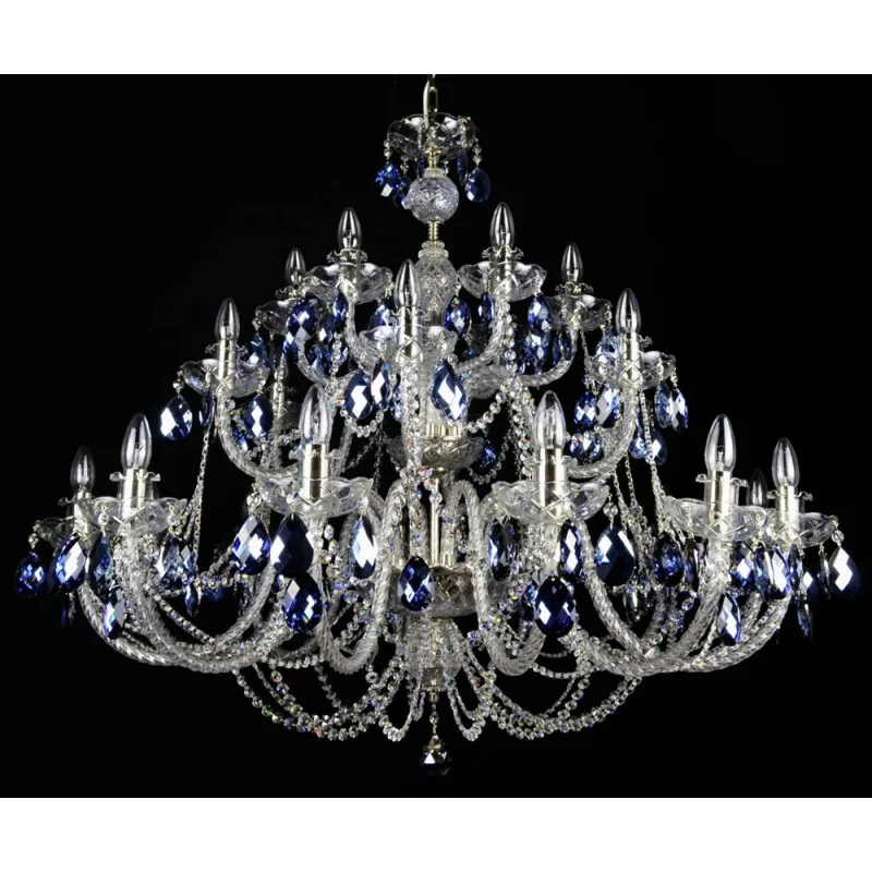 Candelabru Cristale, Colorat, Bohemia, E14, LW010166242100G blue, Crystal