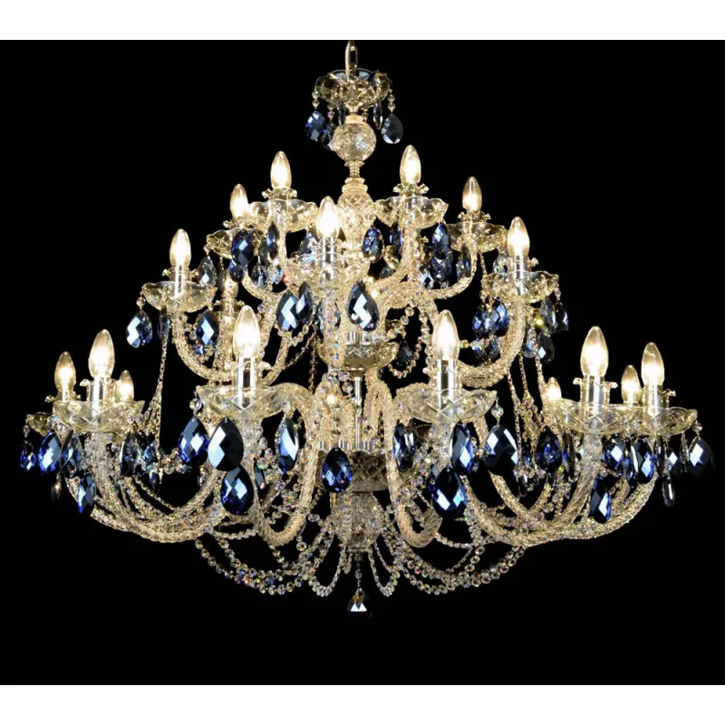 Candelabru Cristale, Colorat, Bohemia, E14, LW010166242100G blue, Crystal
