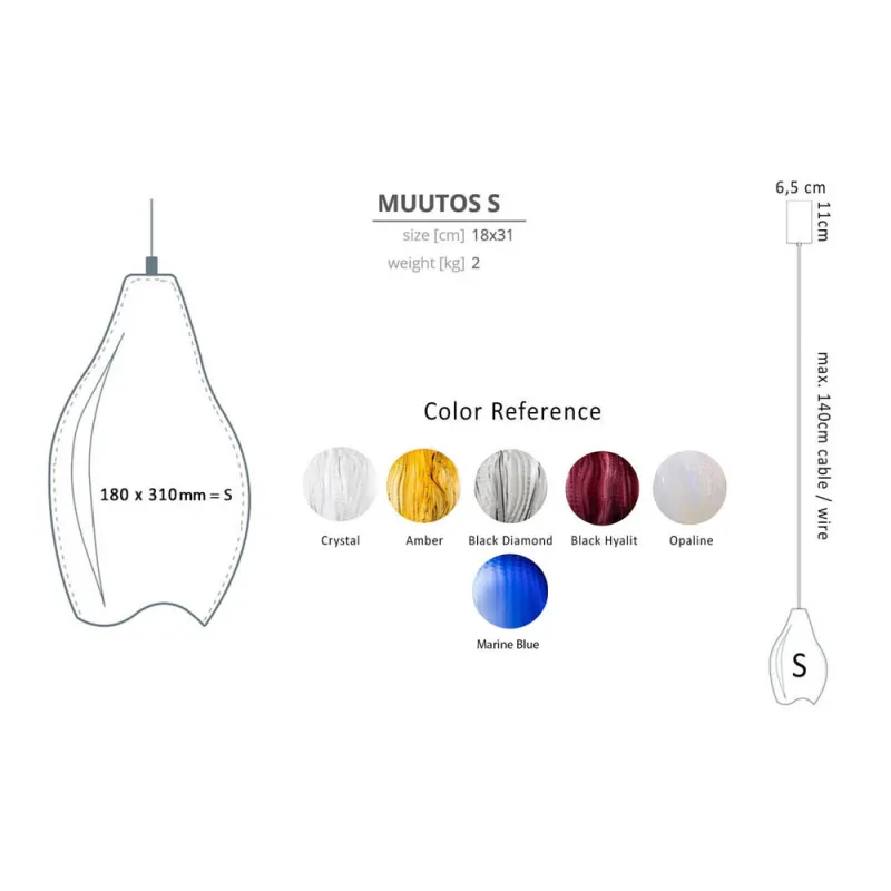 Pendul Light Muutos Frosted S, Bohemia, E14, M001001FSC, Crystal