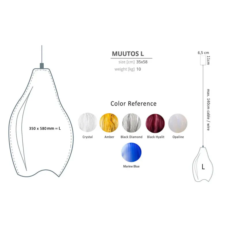 Pendul Light Muutos Frosted L, Bohemia, E14, M001003FLC, Crystal