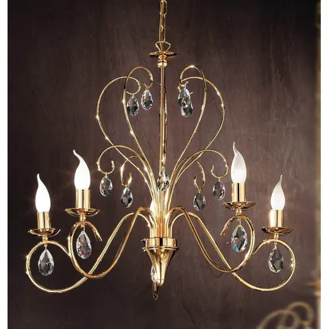 Retro Candelabru Cristale, Bohemia, E14, OL010U16585gold, Crystal