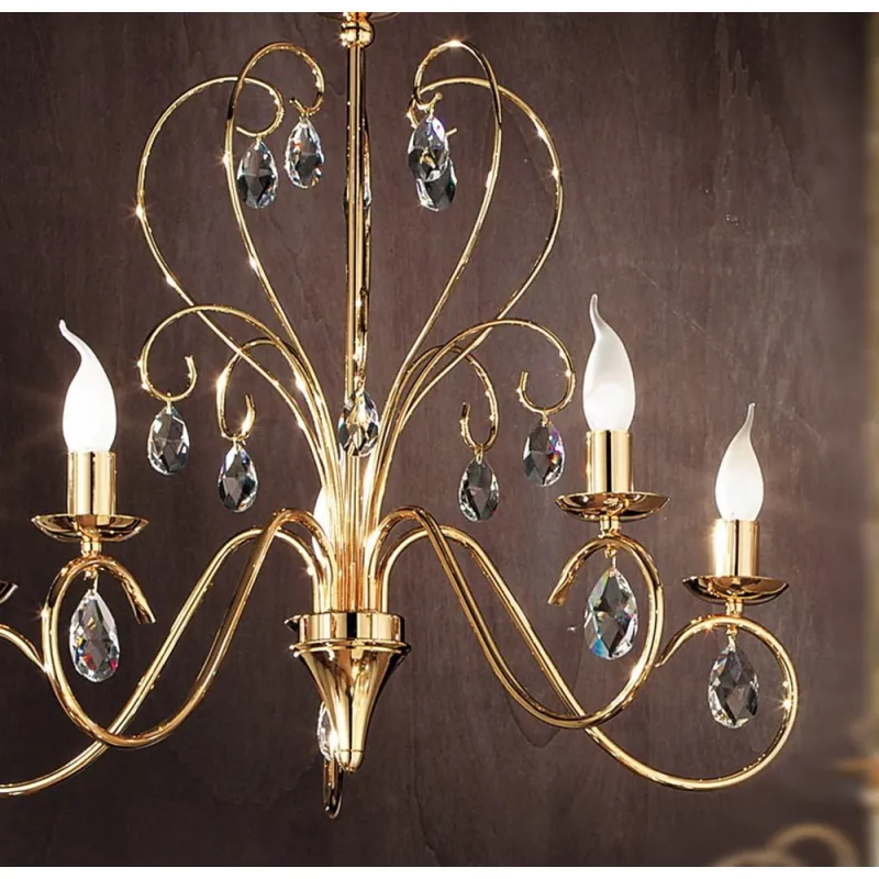 Retro Candelabru Cristale, Bohemia, E14, OL010U16585gold, Crystal