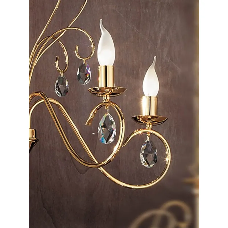 Retro Candelabru Cristale, Bohemia, E14, OL010U16585gold, Crystal