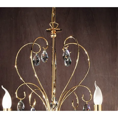 Retro Candelabru Cristale, Bohemia, E14, OL010U16585gold, Crystal