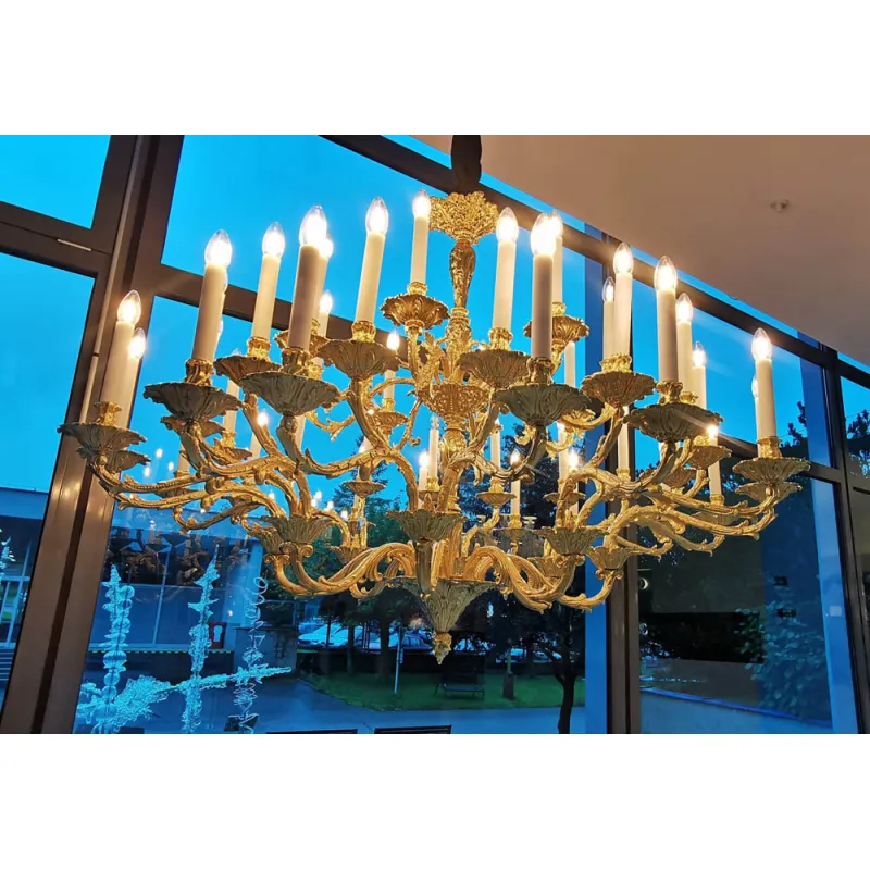 Candelabru Alama, Cristale, Bohemia, E14, P4010282838RY, Crystal