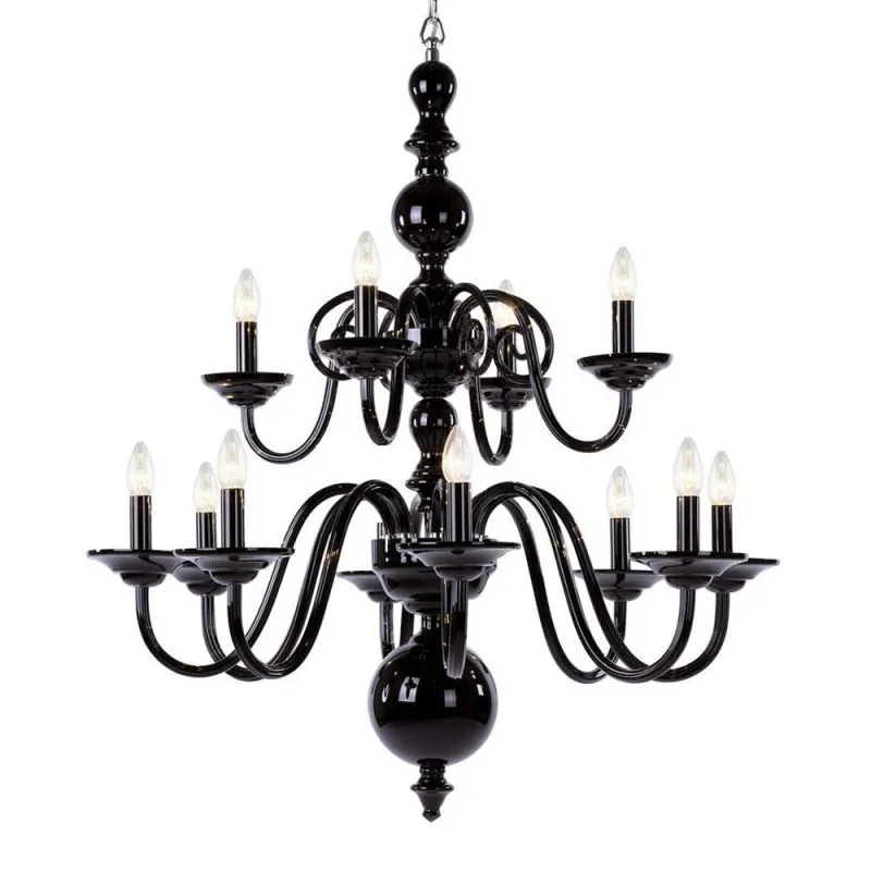 Candelabru Sticla, Negru, Bohemia, E14, P4010285567RY, Crystal