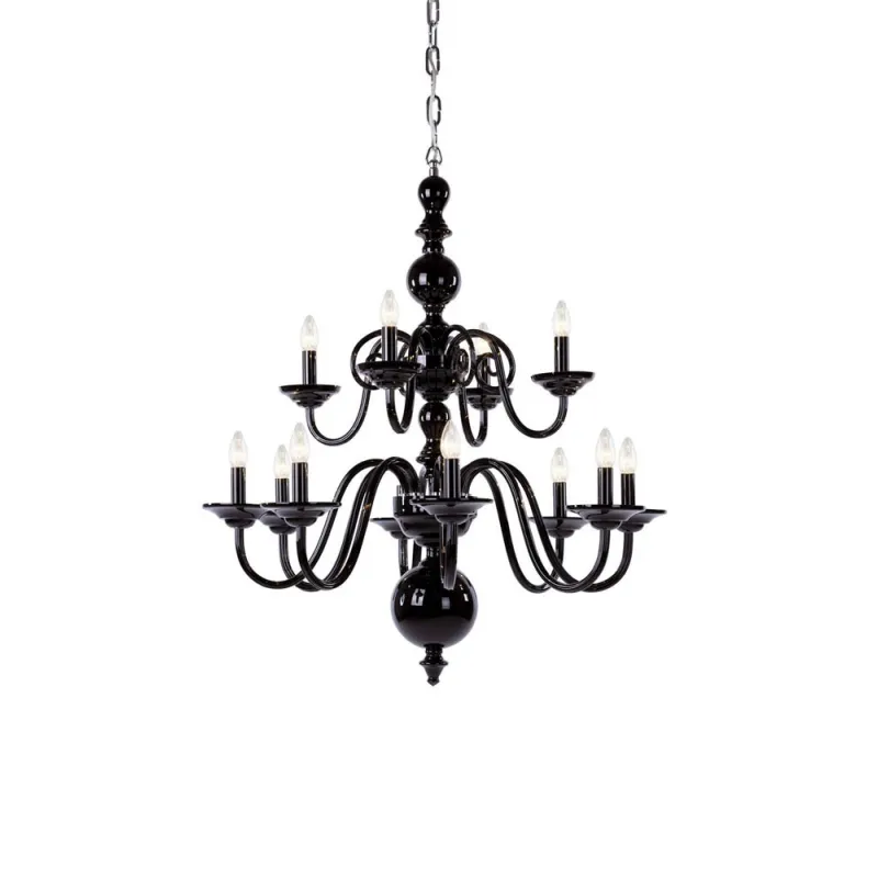 Candelabru Sticla, Negru, Bohemia, E14, P4010285567RY, Crystal