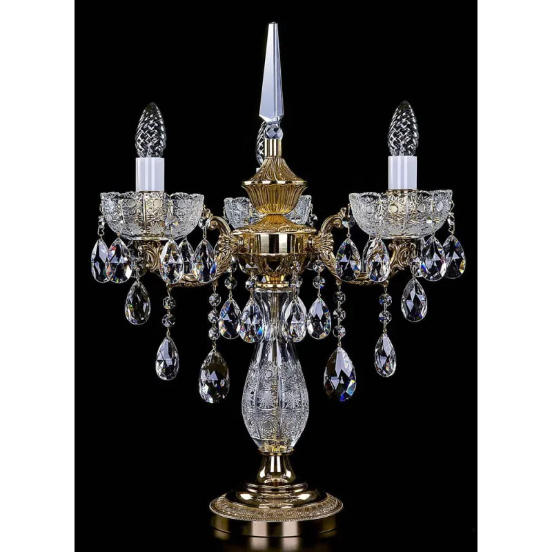 Veioza Cristale cast brass, Bohemia, E14, S301010CE, Crystal