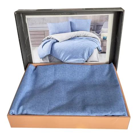 Lenjerie pat dubla, 4 piese, 220cm x 240cm, Albastru LB70A4PI
