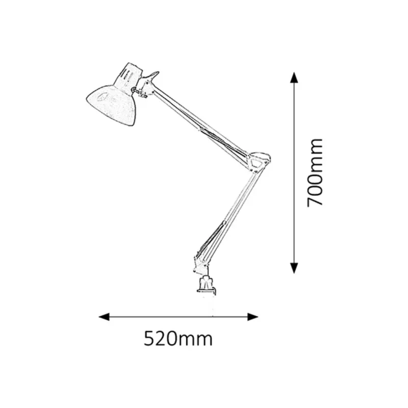 Lampa de Birou Rabalux Arno 4214 E27, Alb, Metal, Ungaria