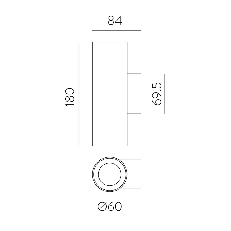 Aplica Pipe A3986100N ACB LED, Negru, Spania