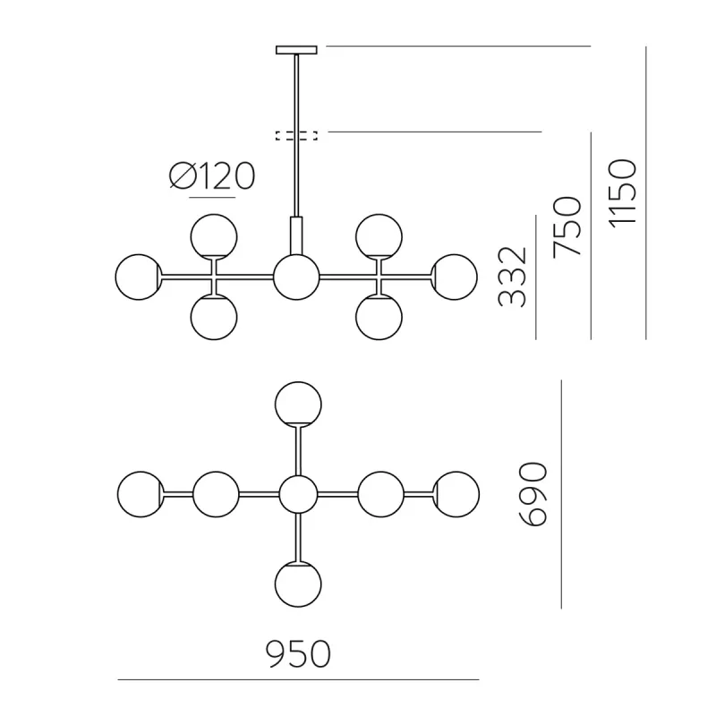 Candelabru Doris C382082O ACB G9, Spania
